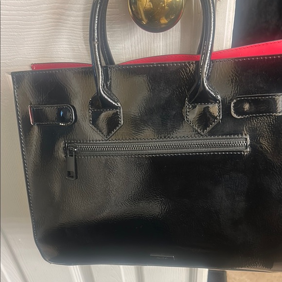 Aldo Black and Red Tote Bag with Leather Handles - Picture 4 of 7